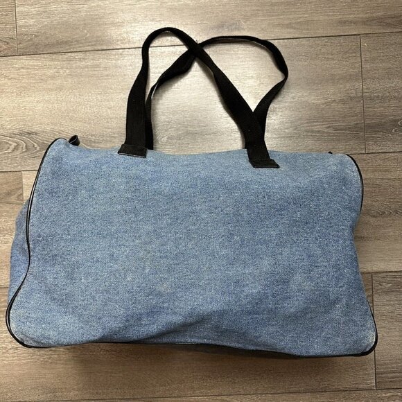 VTG Embroidered Mickey Mouse Unlimited Denim Genuine Classic Large Duffel Bag - Picture 2 of 10